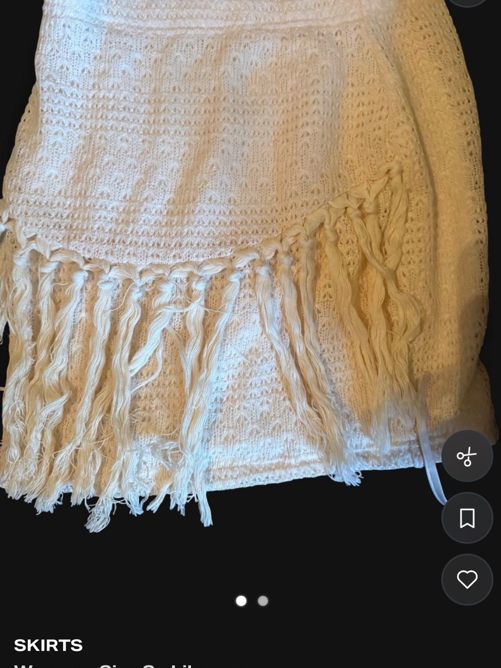 Women’s Cream Crochet Fringe Skirt Set - Brand